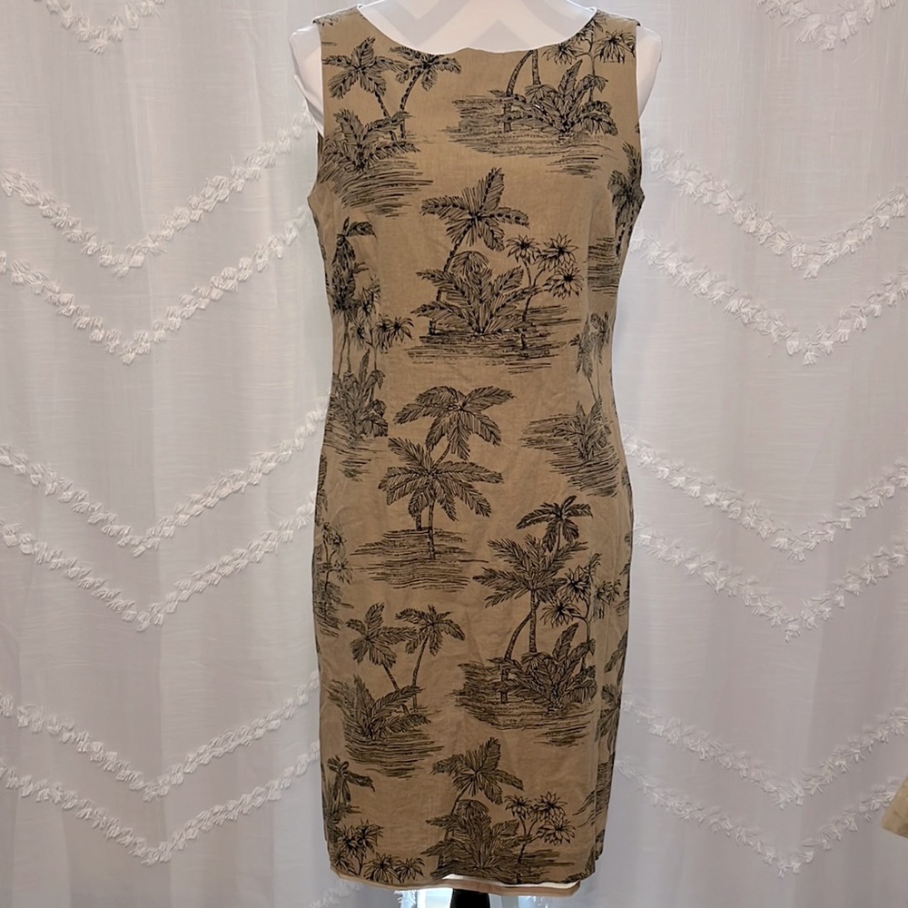 Jessica Howard Palm Tree Beaded Dress Size 14 Petite
